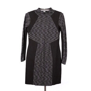 Karen Millen Panelled Bodycon Knit Dress US SZ 10 UK 14 Black White Retro Fitted